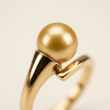 Anillo- Perlas Cultivadas de Agua Dulce- Redonda Diámetro 8-9 mm Oro- Talla 48 (UE)- Oro Amarillo