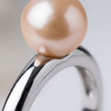 Anillo Jonc - Perla cultivada de agua dulce - Diámetro 6-7 mm Rosa - Plata 925 Milésimas