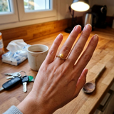 Anillo- Perlas Cultivadas de Agua Dulce- Redonda Diámetro 8-9 mm Oro- Talla 48 (UE)- Oro Amarillo