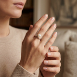 Anillo- Perlas Cultivadas de Agua Dulce- Redonda Diámetro 8-9 mm Rosa- Talla 48 (EU)- Oro Blanco