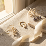 Anillo- Perlas Cultivadas- Redondas 8-9 mm Blanco- Oro Amarillo