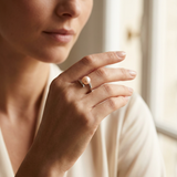 Anillo de oro blanco con perlas cultivadas de agua dulce - Redondas Diámetro 8-9 mm Rosa