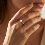Anillo Brazalete - Perla Cultivada de Agua Dulce - Diámetro 6-7 mm Blanco - Joyería Mujer - Plata de Ley 925