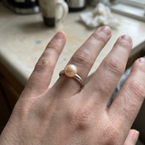 Anillo Jonc - Perla cultivada de agua dulce - Diámetro 6-7 mm Rosa - Plata 925 Milésimas