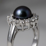 Anillo de plata y perla negra | luana