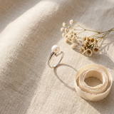 Anillo- Perlas Cultivadas de Agua Dulce- Redonda Diámetro 8-9 mm Rosa- Talla 48 (EU)- Oro Blanco