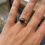 Anillo de Perlas Cultivadas de Agua Dulce - Redondas Diámetro 8-9 mm Negro Tahití