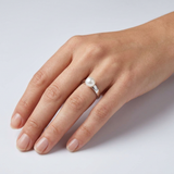 Anillo- Perlas Cultivadas- Redondas 8-9 mm Blancas- Oro Blanco