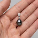 Pendientes - Perlas de Tahití - Pera 8-9 mm - Plata de Ley 925