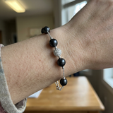 Pulsera 4 Perlas Cultivadas de Agua Dulce - Diámetro 6-7 mm Negro Tahití - Plata 925 Milésimas