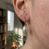 Pendientes - Perlas Cultivadas Diámetro 7-8 mm Blanco - Oro Amarillo