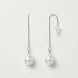 Pendientes - Perlas Cultivadas Pera 8-9 mm Blanco - Oro Blanco