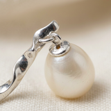 Pendientes - Botón de Perlas Cultivadas 8-9 mm Blanco