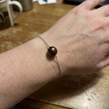 Pulsera 3- Perla Cultivada de Agua Dulce- Diámetro 8-9 mm- Color Chocolate- Plata 925 Milésimas