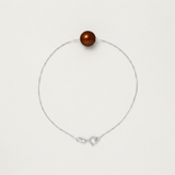 Pulsera 3- Perla Cultivada de Agua Dulce- Diámetro 8-9 mm- Color Chocolate- Plata 925 Milésimas