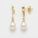 Pendientes - Perlas Cultivadas 8-9 mm Blanco - Oro Amarillo