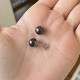 Pendientes - Perlas cultivadas de agua dulce - Diámetro 9-10 mm Negro Tahití