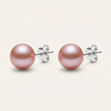 Pendientes - Perlas Cultivadas de Agua Dulce - Diámetro 9-10 mm Rosa