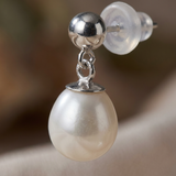 Pendientes de oro blanco y perlas blancas | abi