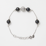 Pulsera 4 Perlas Cultivadas de Agua Dulce - Diámetro 6-7 mm Negro Tahití - Plata 925 Milésimas