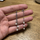 Pendientes en oro blanco y Perlas Blancas Naturales