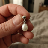 Pendientes de oro blanco y perlas blancas | abi