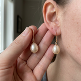 Pendientes - Perlas Cultivadas de Agua Dulce - Diámetro Pera 9-10 mm Rosa - Joyería Mujer - Oro Amarillo