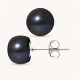 Pendientes - Perlas cultivadas de agua dulce - Diámetro 9-10 mm Negro Tahití