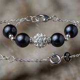 Pulsera 4 Perlas Cultivadas de Agua Dulce - Diámetro 6-7 mm Negro Tahití - Plata 925 Milésimas