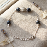Pulsera 4 Perlas Cultivadas de Agua Dulce - Diámetro 6-7 mm Negro Tahití - Plata 925 Milésimas
