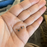 Pendientes - Botón de Perlas Cultivadas de Agua Dulce 5-6 mm Negras de Tahití -