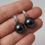 Pendientes de perlas cultivadas negras | Moea