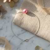 Pulsera- Perla cultivada de agua dulce- Diámetro 8-9 mm Rosa fucsia- Plata de ley 925