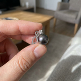 Pendientes -Perlas de Tahití- Ovalado Diámetro 8-9 mm- Plata