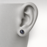 Pendientes - Perlas cultivadas de agua dulce - Diámetro 9-10 mm Negro Tahití