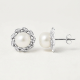 Pendientes - Perlas cultivadas de agua dulce blancas Corolle - Joyería para mujer - Plata de ley 925