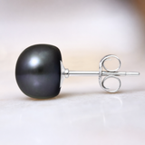 Pendientes - Perlas cultivadas de agua dulce - Diámetro 9-10 mm Negro Tahití