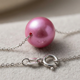 Pulsera- Perla cultivada de agua dulce- Diámetro 8-9 mm Rosa fucsia- Plata de ley 925