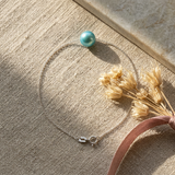 Pulsera- Perla cultivada de agua dulce- Diámetro 8-9 mm Azul turquesa- Plata de ley 925
