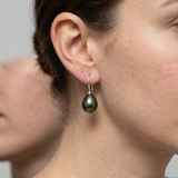 Pendientes - Perlas Cultivadas de Tahití - Diámetro 8-9 mm - Joyería para Mujer