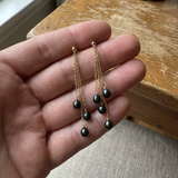 Pendientes - Perlas Cultivadas de Agua Dulce - Pera Diámetro 5-6 mm Negro Tahití - Joyería Mujer - Oro Amarillo