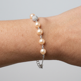 Pulsera 4 Perlas Cultivadas de Agua Dulce - Diámetro 6-7 mm Rosa - Plata de Ley 925