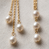 Pendientes - Perlas cultivadas de agua dulce - Pera Diámetro 5-6 mm Oro blanco-amarillo