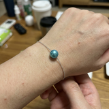 Pulsera- Perla cultivada de agua dulce- Diámetro 8-9 mm Azul turquesa- Plata de ley 925