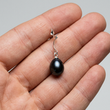 Pendientes - Perlas Botón Cultivadas 8-9 mm - Tahití Negro