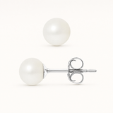 Pendientes - Perlas Cultivadas de Agua Dulce Redondas 6-7 mm Blancas - Joyería para Mujer