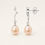 Pendientes - Perlas Cultivadas de Agua Dulce - Diámetro 8-9 mm Rosa