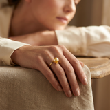 Anillo- Perlas Cultivadas de Agua Dulce- Redonda Diámetro 7-8 mm Oro- Talla 48 (UE)- Oro Amarillo