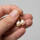 Pendientes - Perlas Cultivadas de Agua Dulce - Diámetro Pera 9-10 mm Rosa - Joyería Mujer - Oro Amarillo
