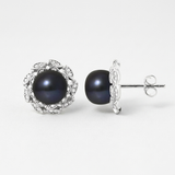 Pendientes - Perlas Cultivadas de Agua Dulce Corolle Negras de Tahití - Joyería Mujer - Plata 925 Milésimas